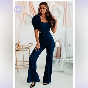 Girl in the city cut out denim by Nanamacs Sz Small